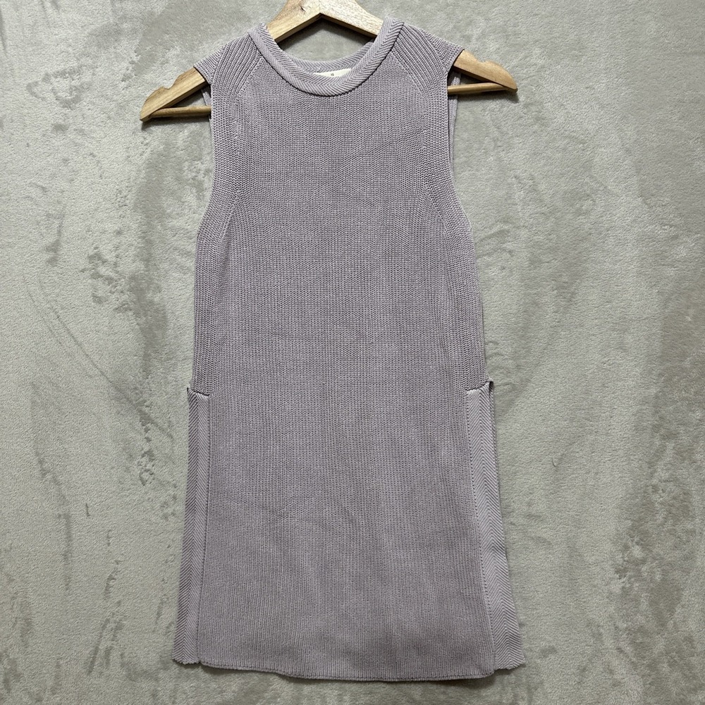 Wilfred Women's Size XS Lilac Sleeveless‎ Round Neck Split Hem Ribbed Knit